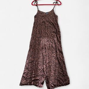 Old Navy Sleeveless Wide-Leg Jumpsuit in Cheetah Brown